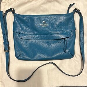 KATE SPADE New York Crossbody Turquoise Blue 100% cow leather